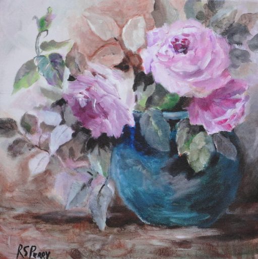 Roses in a Blue&nbsp;Bowl