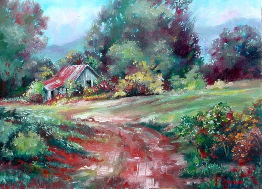 #15 Road To Barn 12x16 (Sold)