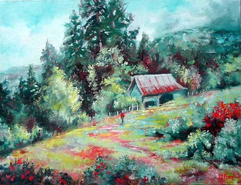 #17 Barn on Hillside 14x18