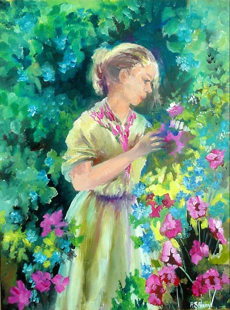 #27 Girl in a Garden 12x16