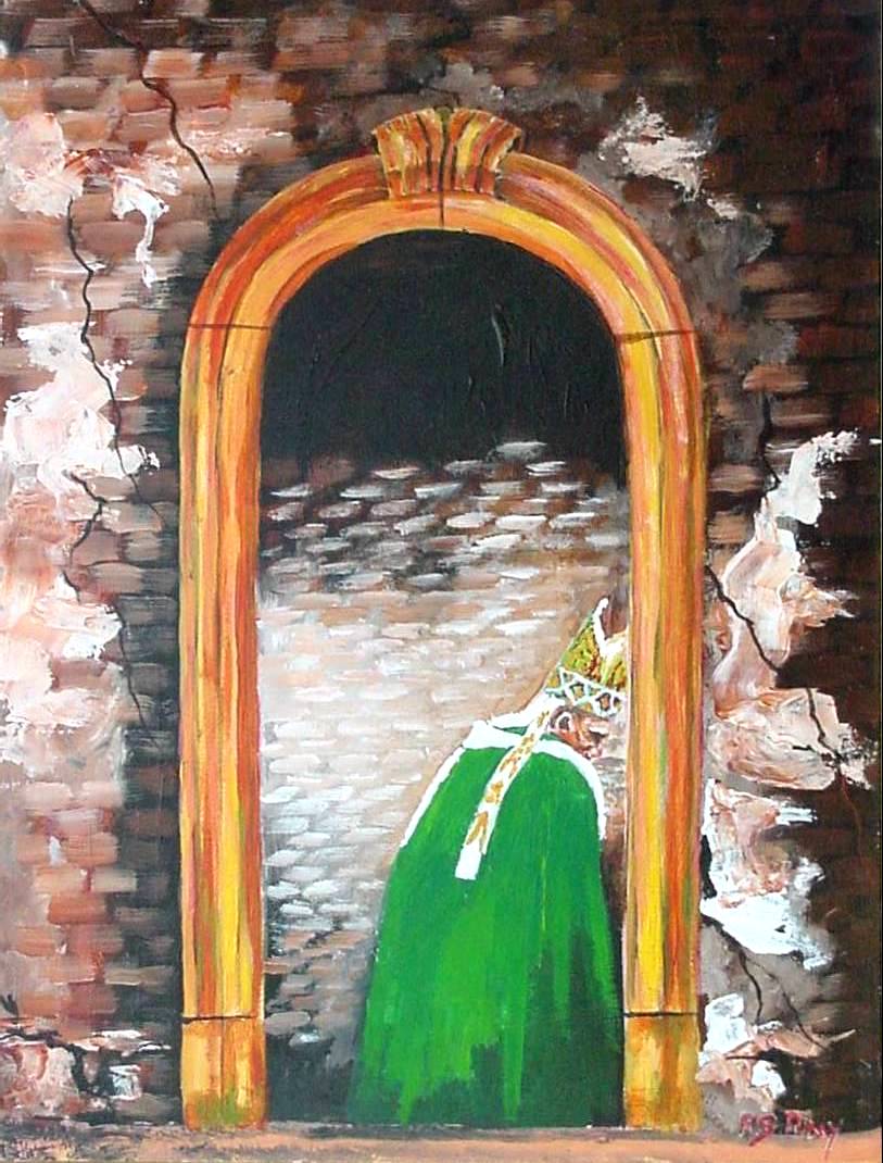 #28 The Ancient Door of the Church 12x16
