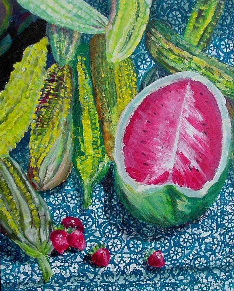 #47 River Market Watermelons 16x20