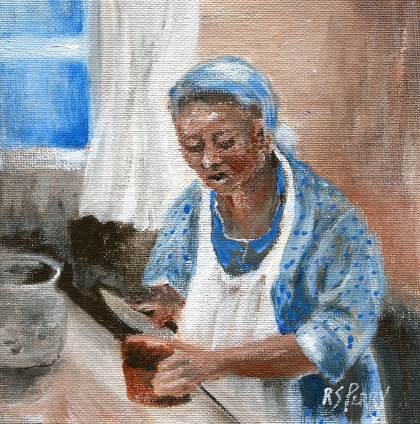 2.6.2019-007 Gullah Woman slicing bread